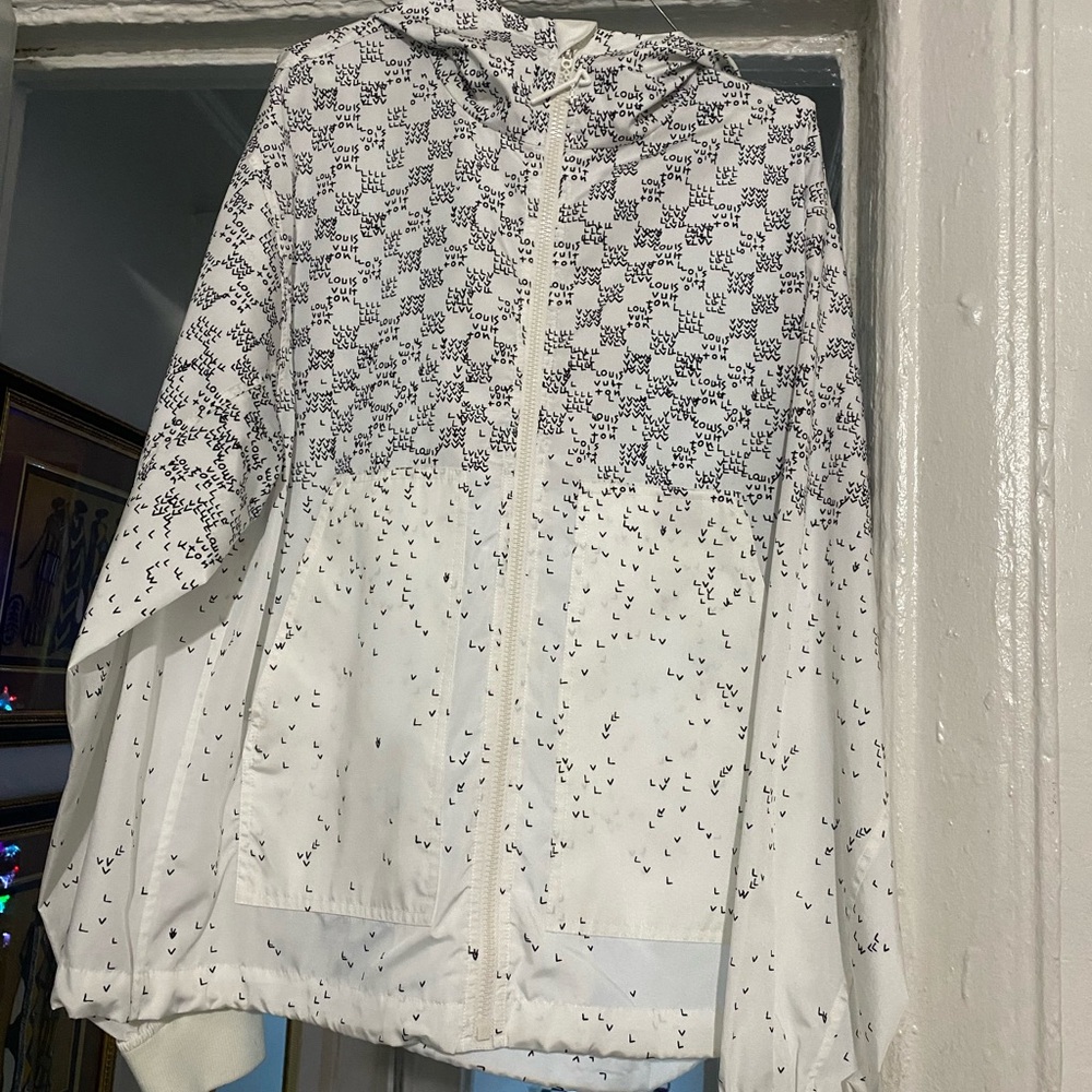 Louis Vuitton White and Black Spread Damier Windbreaker